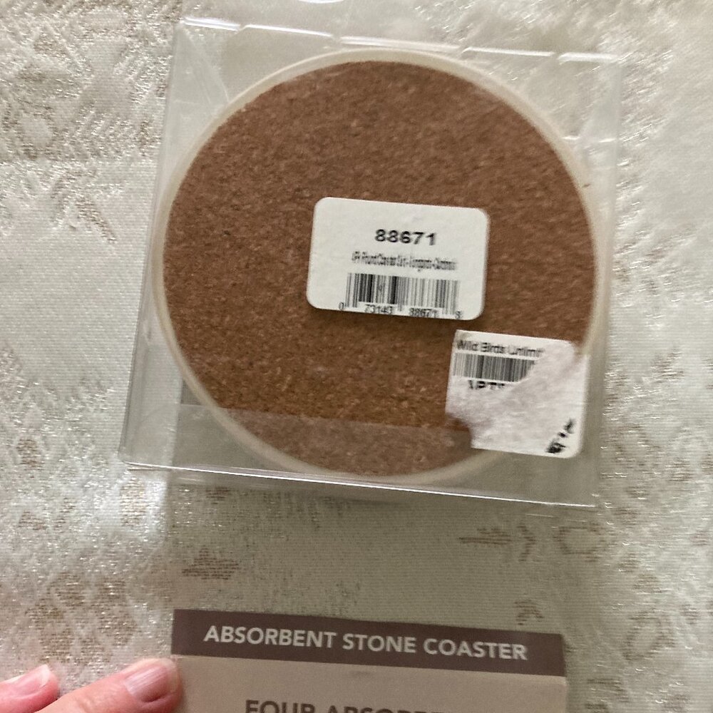 Wild Birds Unlimited Cardinal Stone Coasters-Set of 4 NWT - Picture 5 of 6